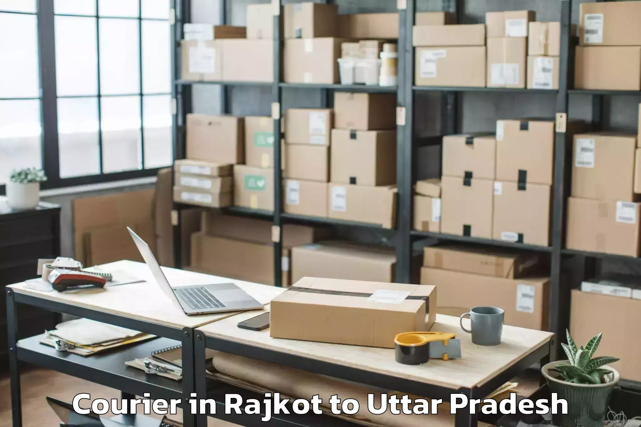 Top Rajkot to Kasganj Courier Available